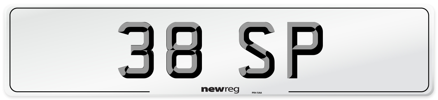 38 SP Front Number Plate