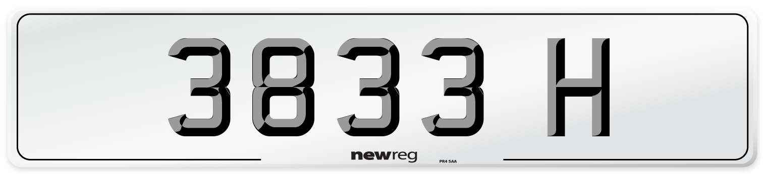 3833 H Front Number Plate