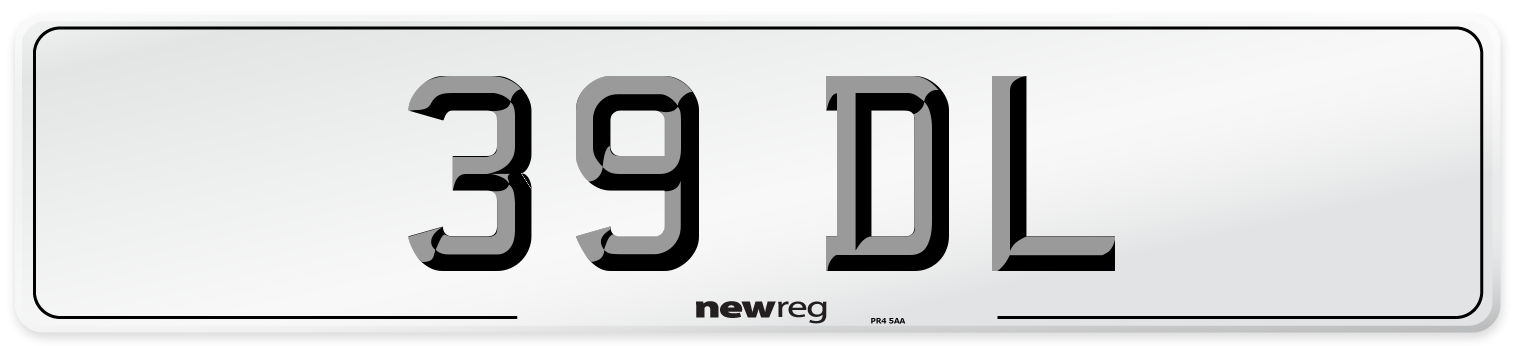 39 DL Front Number Plate