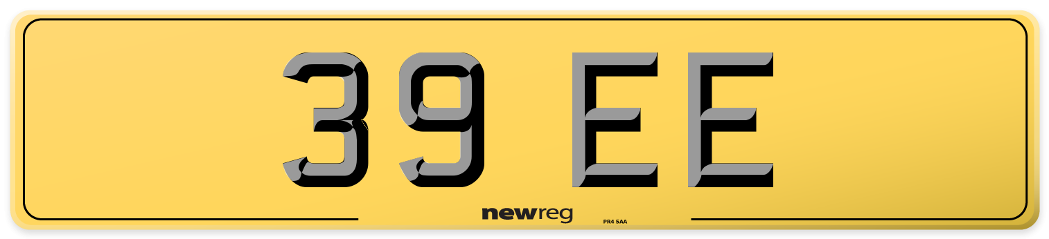 39 EE Rear Number Plate