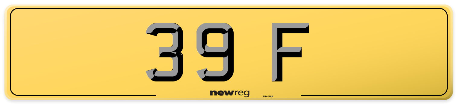 39 F Rear Number Plate