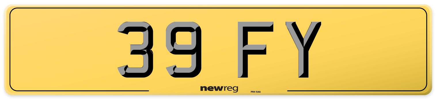 39 FY Rear Number Plate