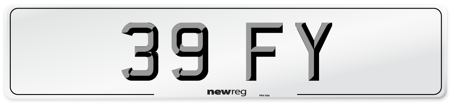 39 FY Front Number Plate