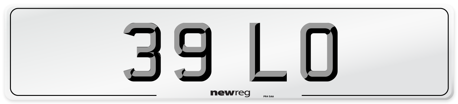 39 LO Front Number Plate