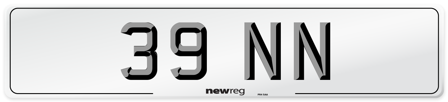 39 NN Front Number Plate