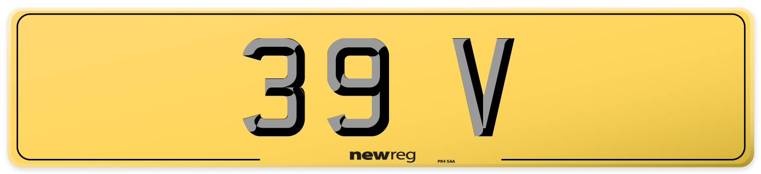 39 V Rear Number Plate