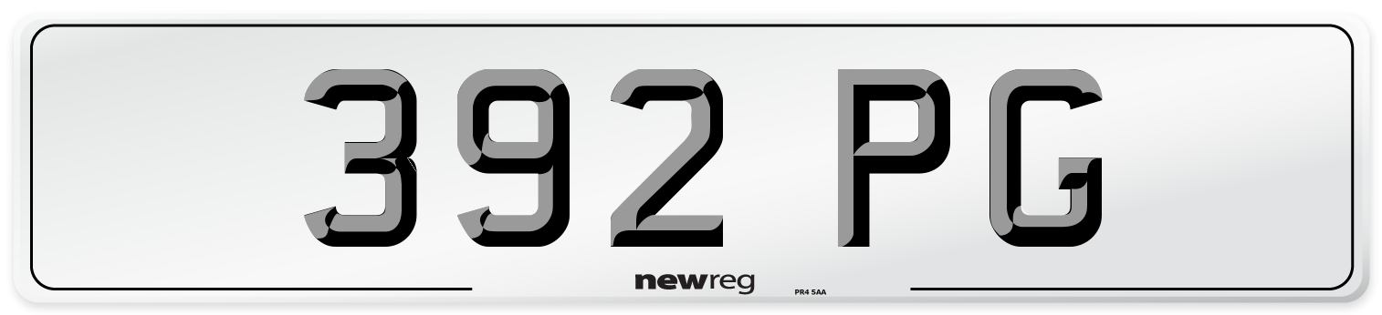 392 PG Front Number Plate