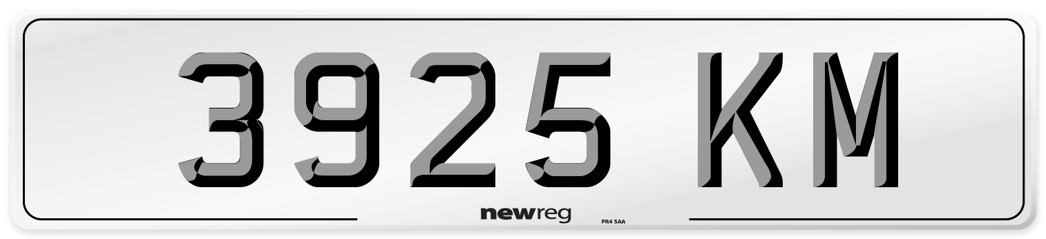 3925 KM Front Number Plate