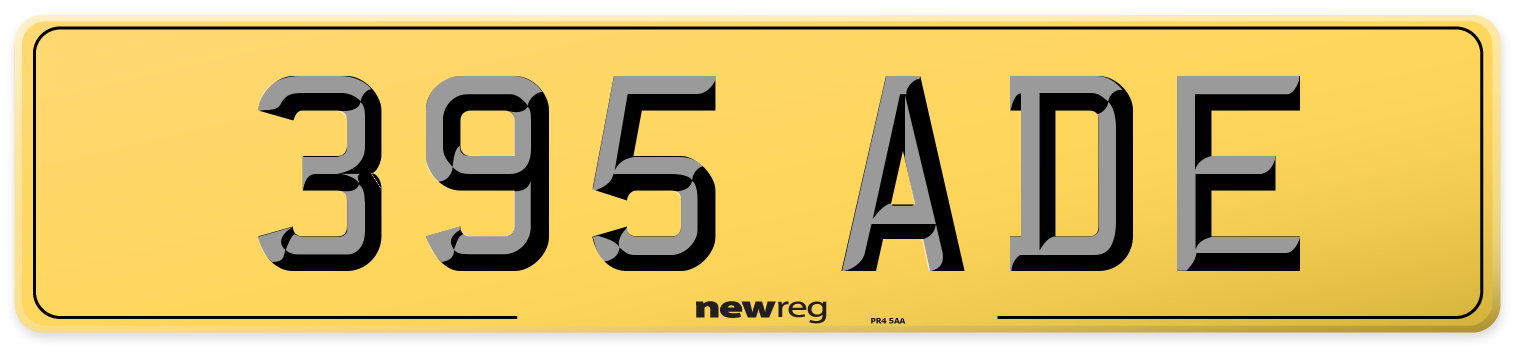 395 ADE Rear Number Plate