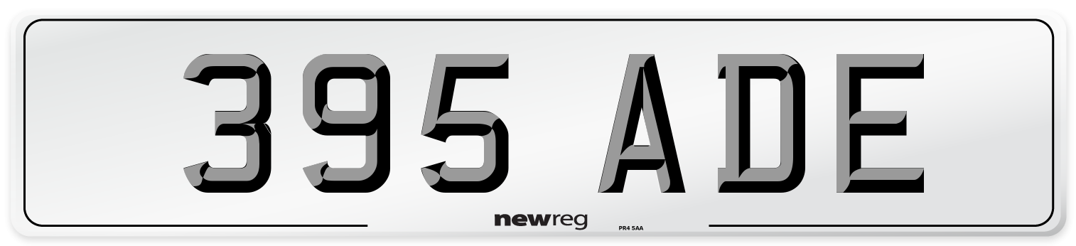 395 ADE Front Number Plate