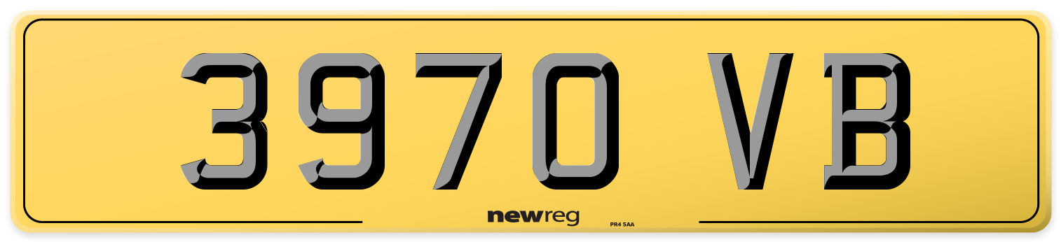 3970 VB Rear Number Plate