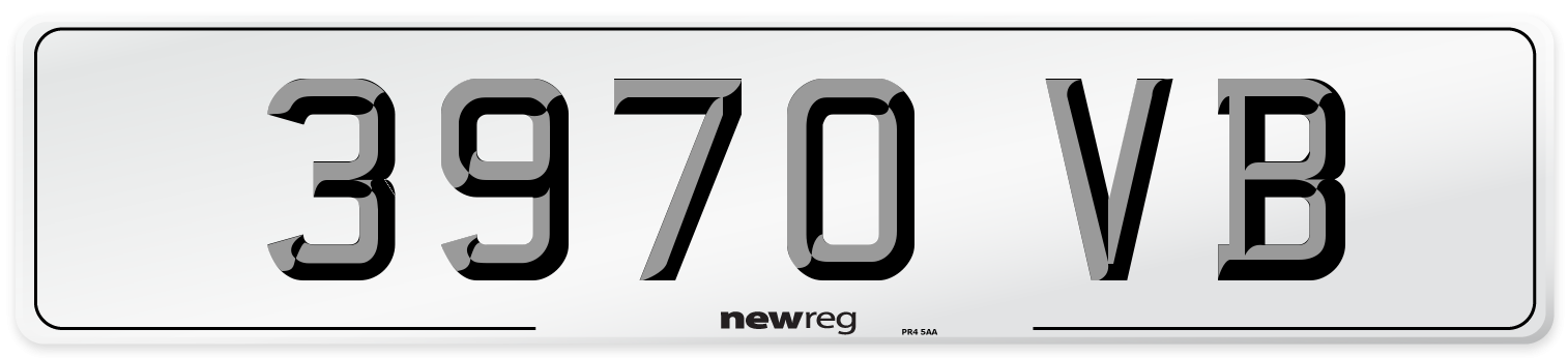3970 VB Front Number Plate