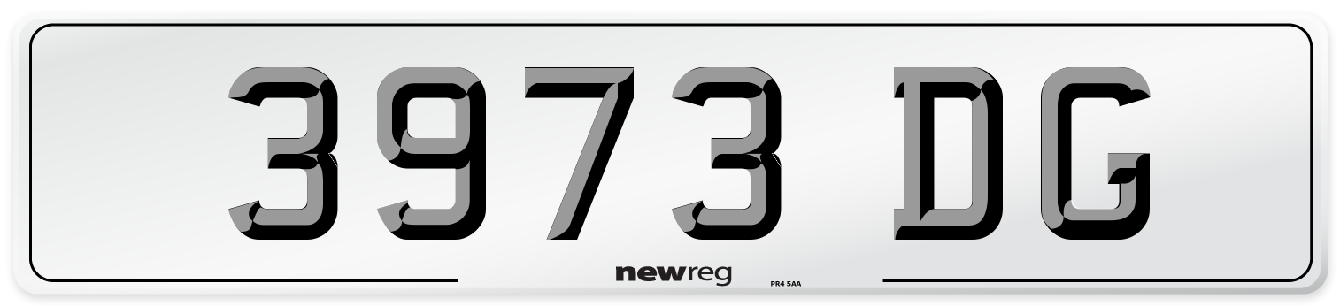 3973 DG Front Number Plate