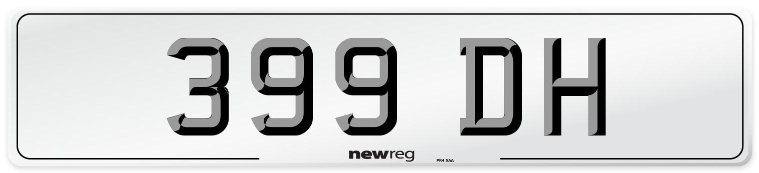 399 DH Front Number Plate