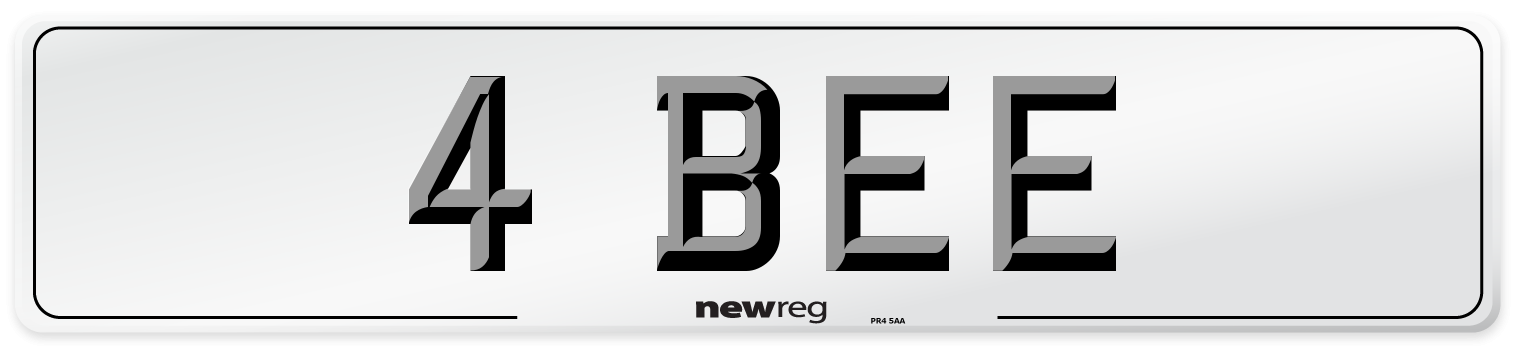 4 BEE Front Number Plate