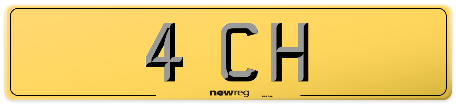 4 CH Rear Number Plate
