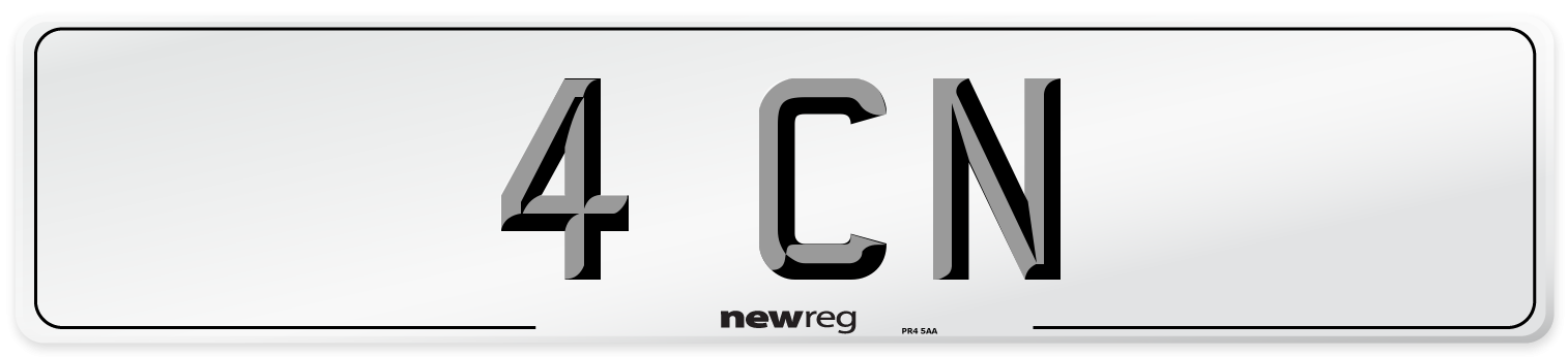 4 CN Front Number Plate