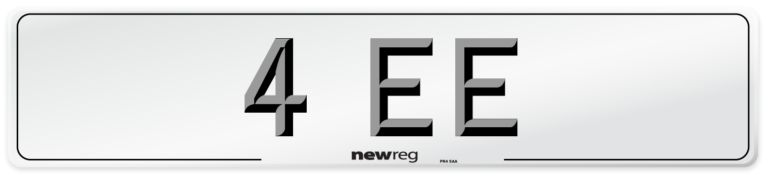 4 EE Front Number Plate