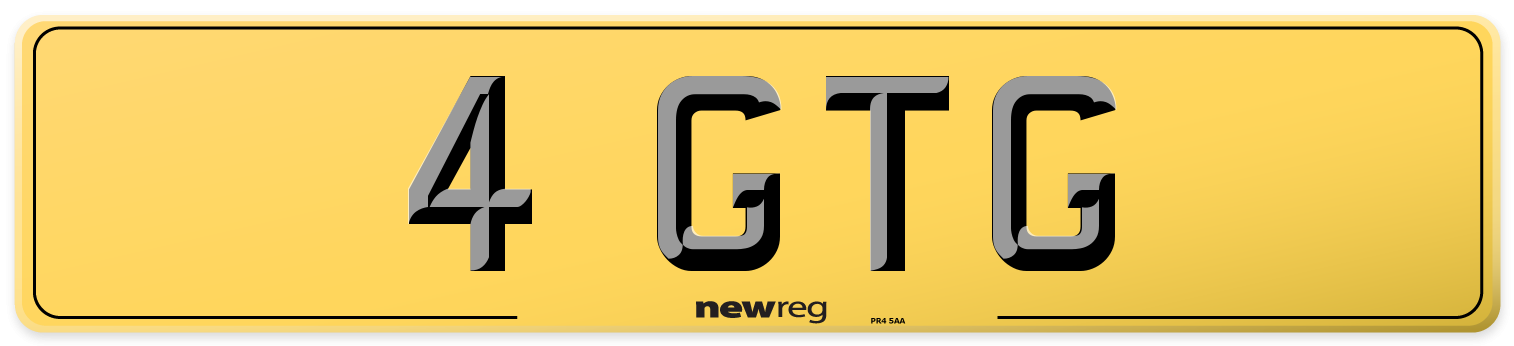 4 GTG Rear Number Plate