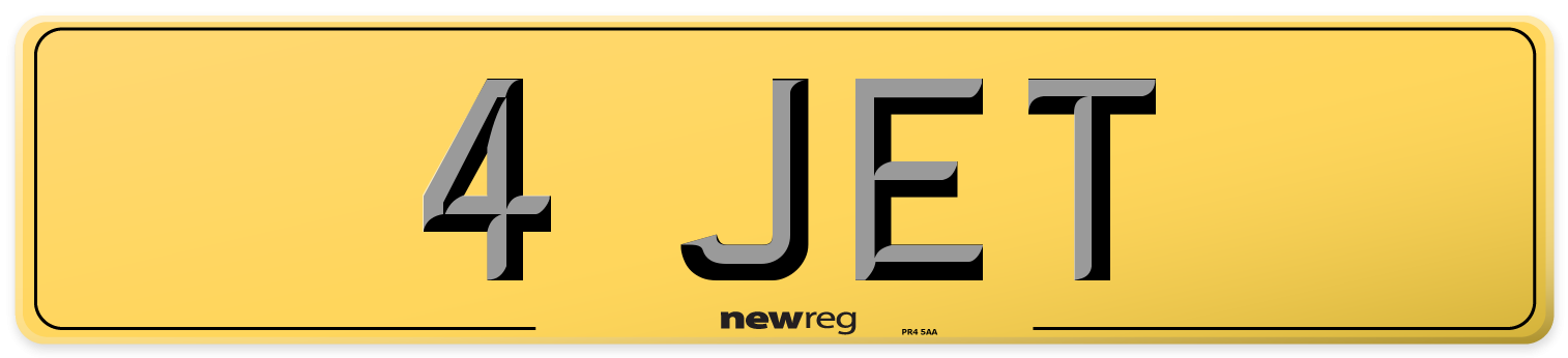 4 JET Rear Number Plate