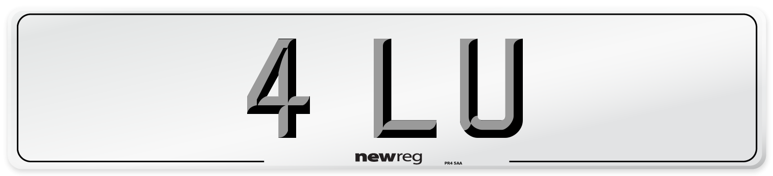 4 LU Front Number Plate