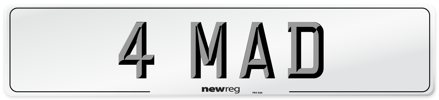 4 MAD Front Number Plate