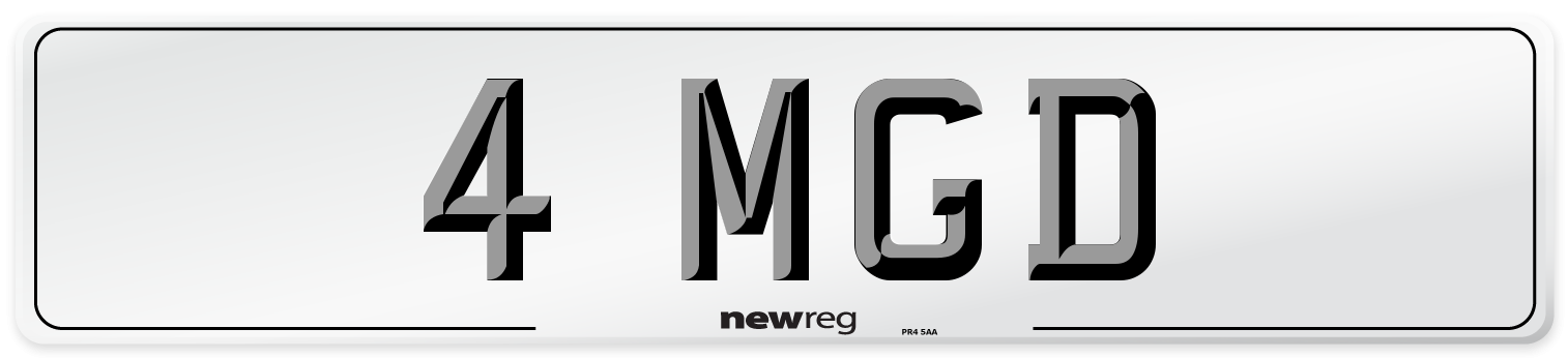 4 MGD Front Number Plate