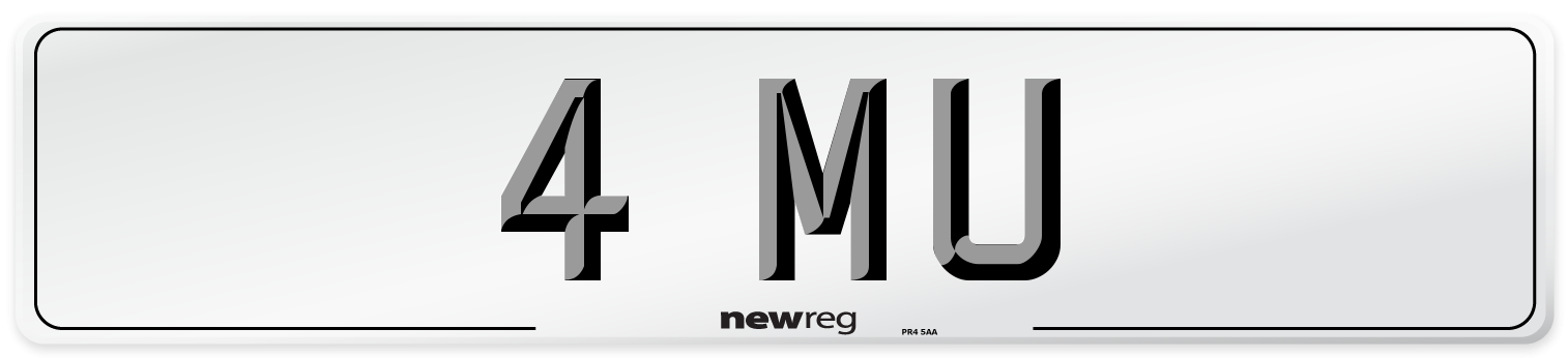 4 MU Front Number Plate