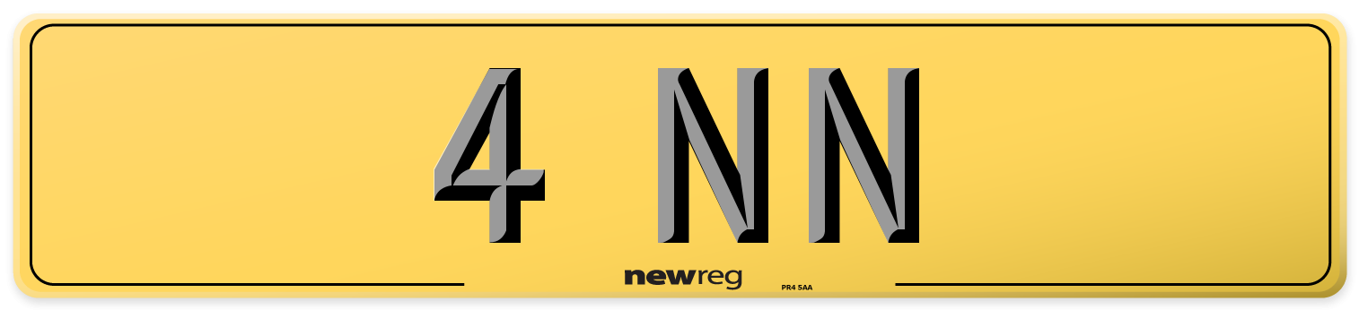 4 NN Rear Number Plate