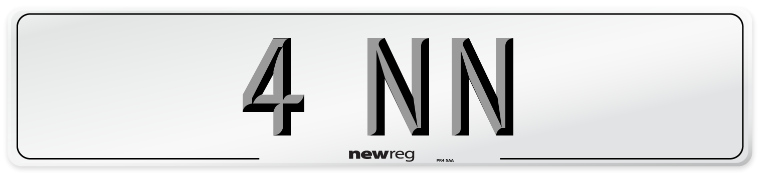 4 NN Front Number Plate