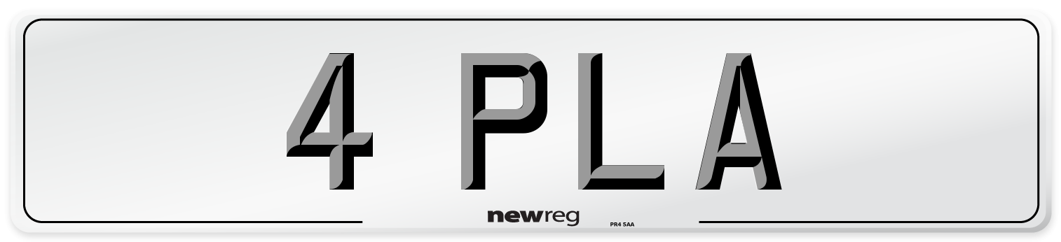 4 PLA Front Number Plate