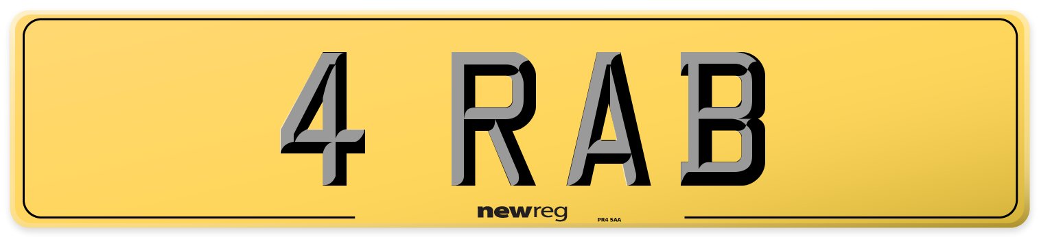 4 RAB Rear Number Plate