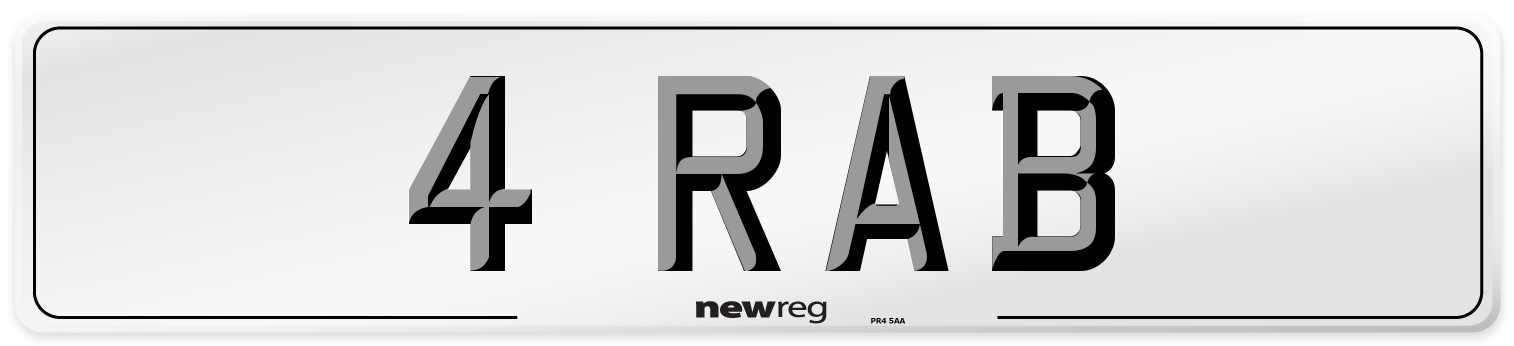 4 RAB Front Number Plate