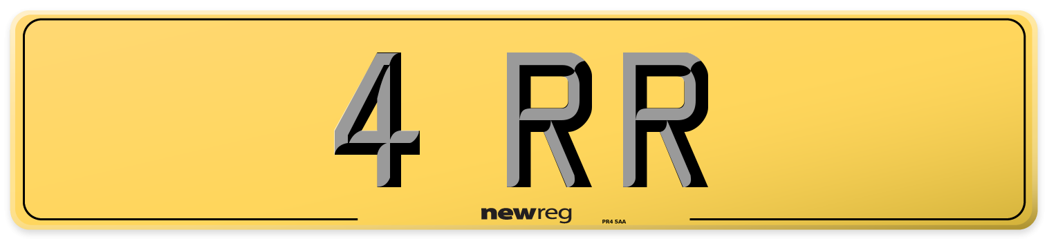 4 RR Rear Number Plate