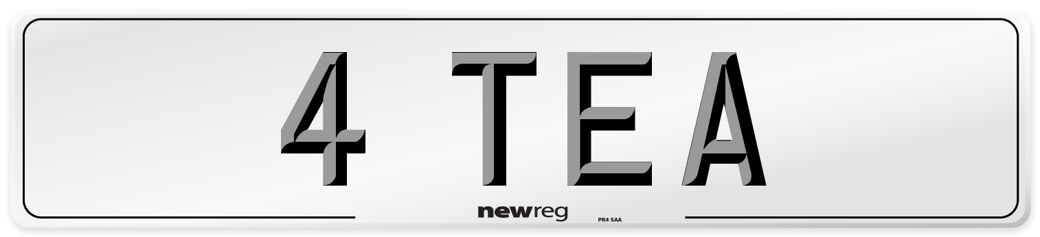 4 TEA Front Number Plate