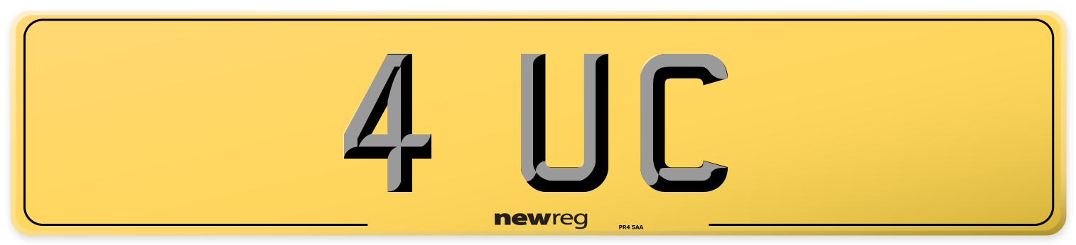 4 UC Rear Number Plate