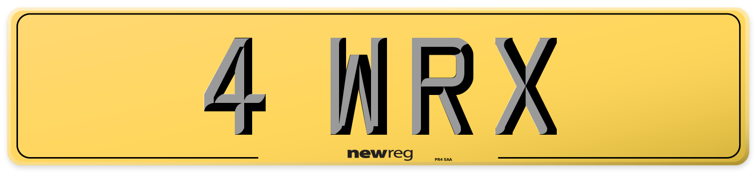 4 WRX Rear Number Plate