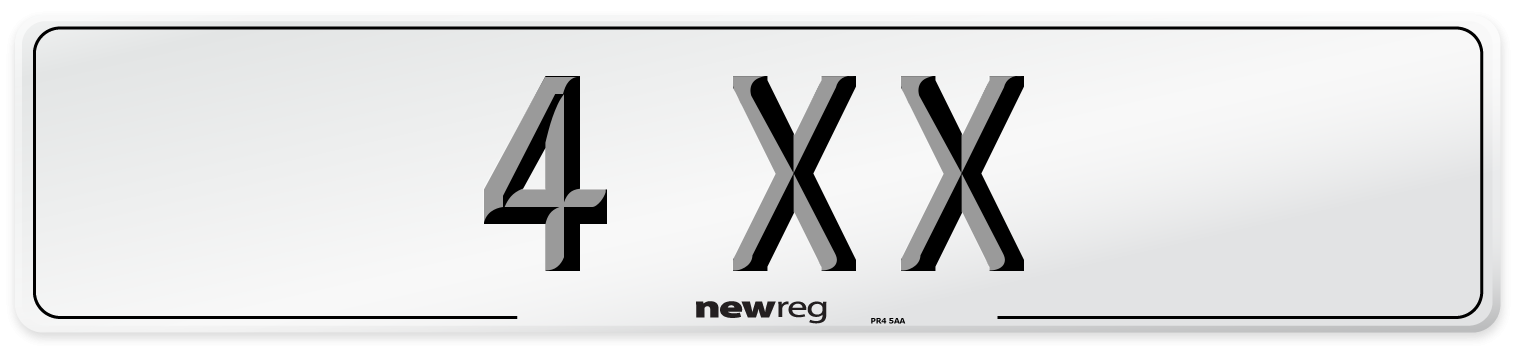 4 XX Front Number Plate