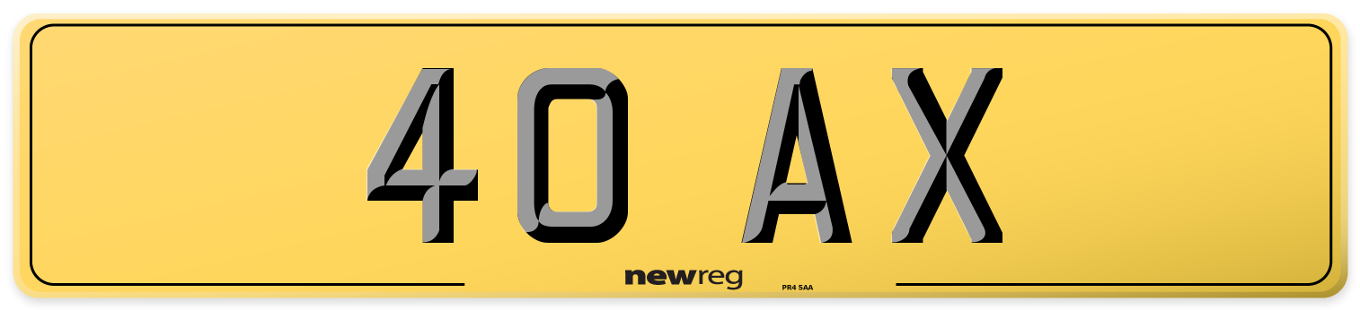 40 AX Rear Number Plate