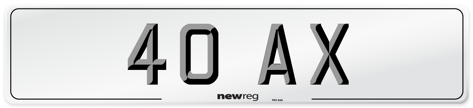 40 AX Front Number Plate