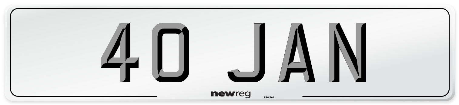 40 JAN Front Number Plate