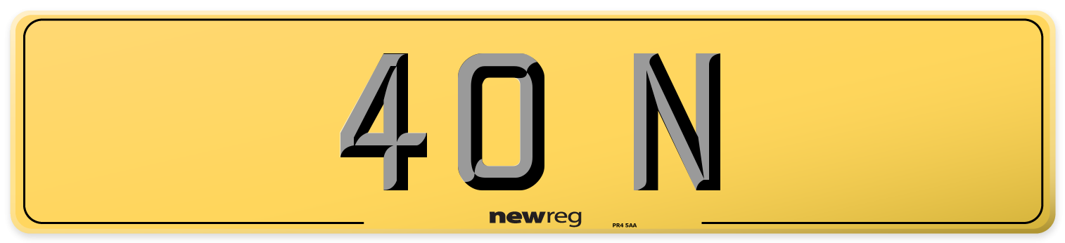 40 N Rear Number Plate