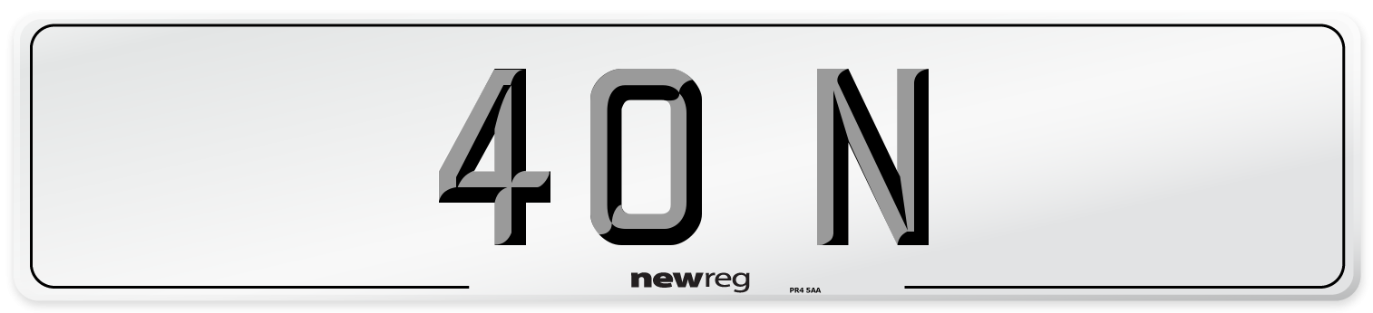40 N Front Number Plate