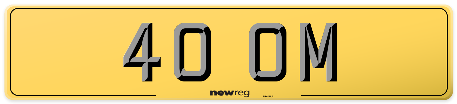 40 OM Rear Number Plate