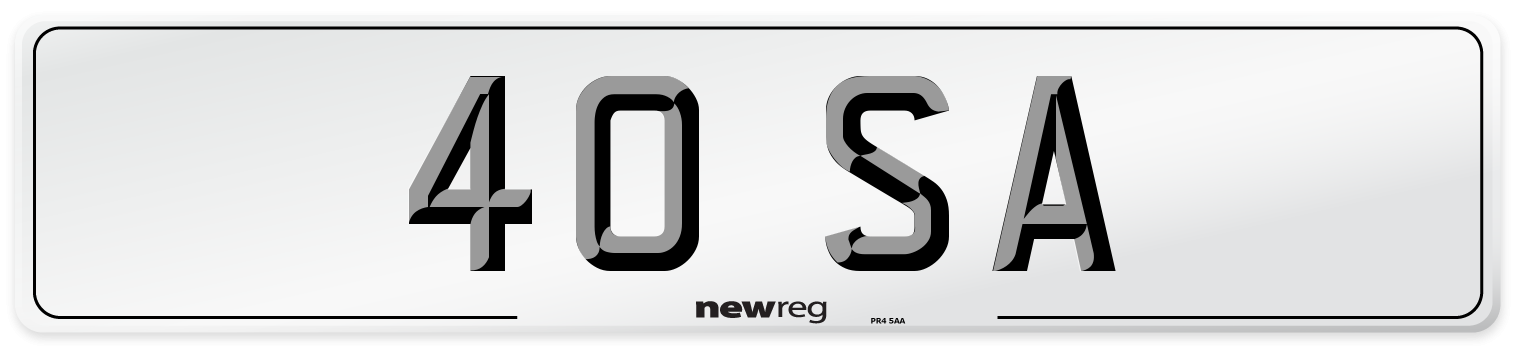 40 SA Front Number Plate
