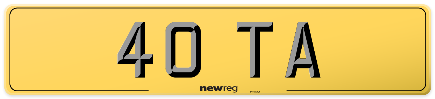 40 TA Rear Number Plate