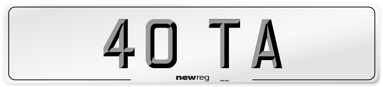 40 TA Front Number Plate