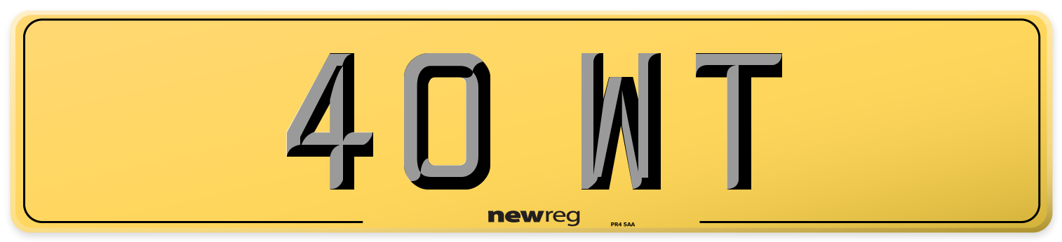 40 WT Rear Number Plate
