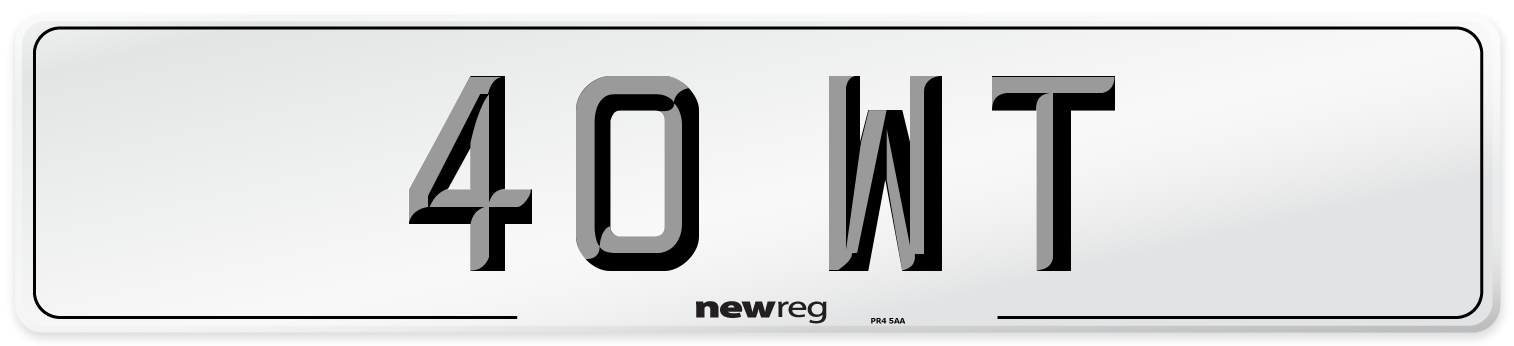 40 WT Front Number Plate