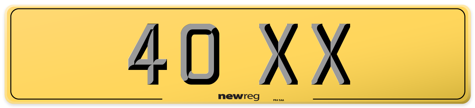 40 XX Rear Number Plate